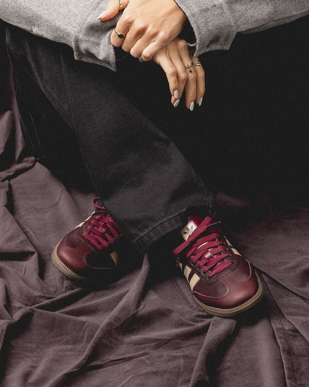 adidas Samba OG Maroon Crystal Sand (Women's) - IF7004 - Men's and Women's Sneakers > Sneakers > Adidas Samba > Low - Top Sneakers