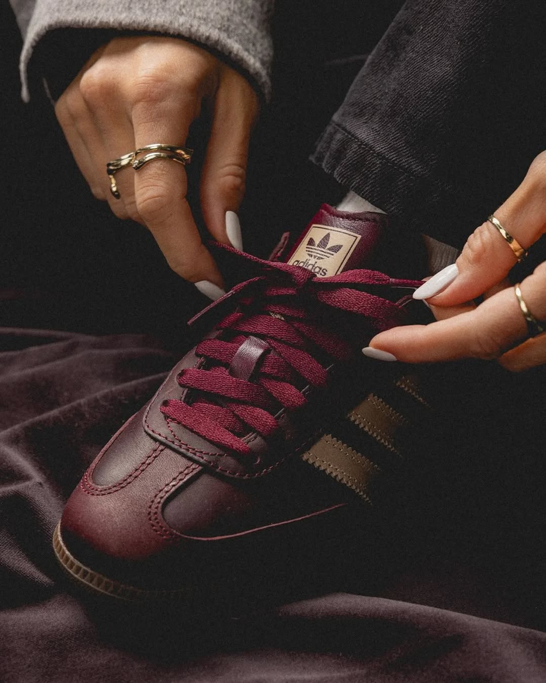 adidas Samba OG Maroon Crystal Sand (Women's) - IF7004 - Men's and Women's Sneakers > Sneakers > Adidas Samba > Low - Top Sneakers