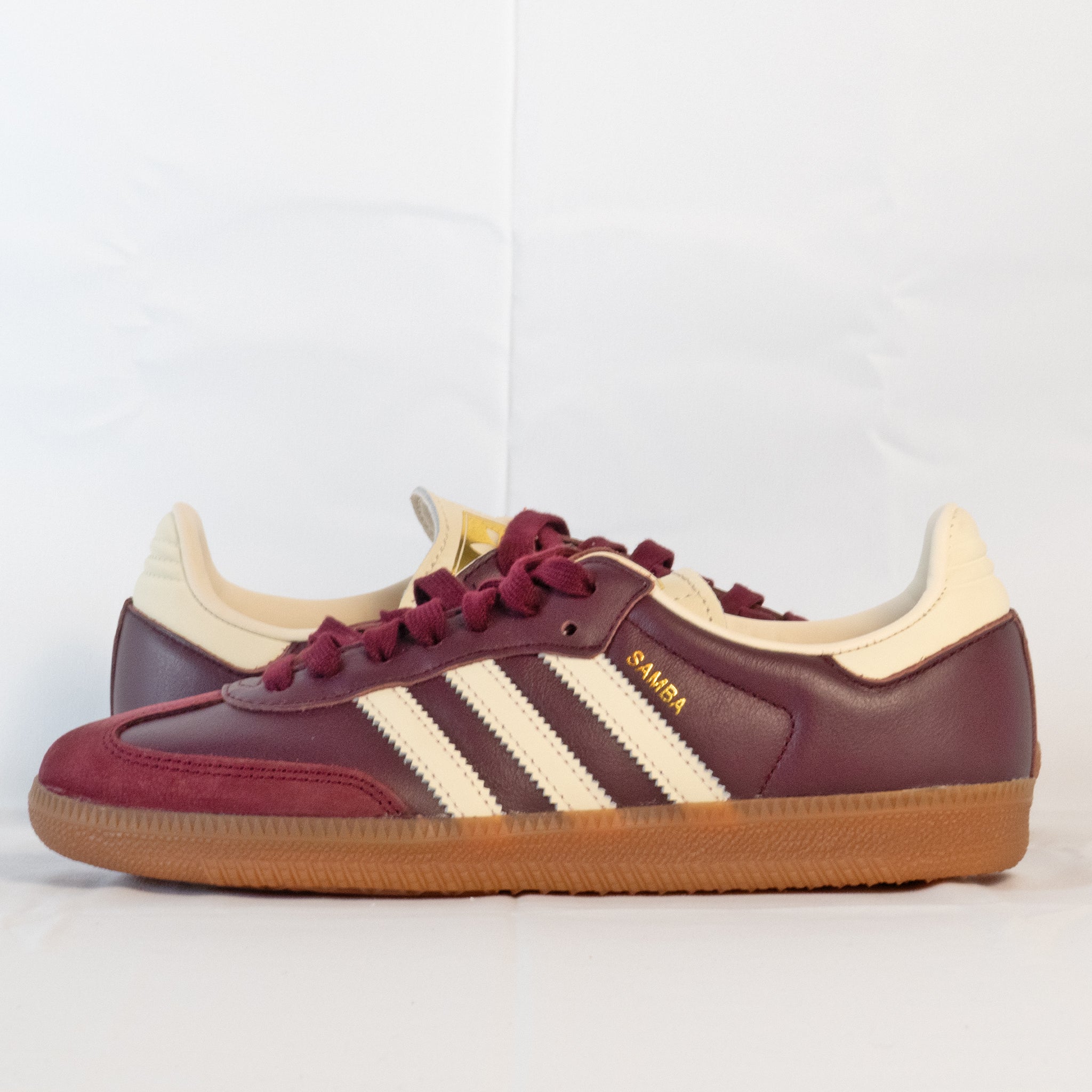 adidas Samba OG Maroon Gold Metallic (W) - ID0477 - Men's and Women's Sneakers > Sneakers > Adidas Samba > Low - Top Sneakers