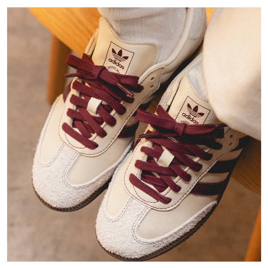 Adidas Samba OG Wonder White Maroon - IG1987 - Men's and Women's Sneakers > Sneakers > Adidas Samba > Low - Top Sneakers