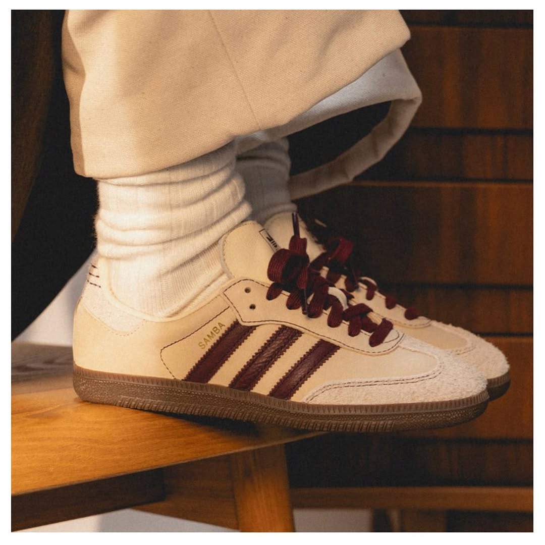 Adidas Samba OG Wonder White Maroon - IG1987 - Men's and Women's Sneakers > Sneakers > Adidas Samba > Low - Top Sneakers