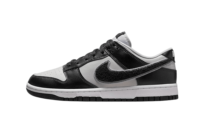 Nike Dunk Low Chenille Swoosh Grey Black - DQ7683 - 001 - Men's and Women's Sneakers > Sneakers > Nike Dunk > Low - Top Sneakers