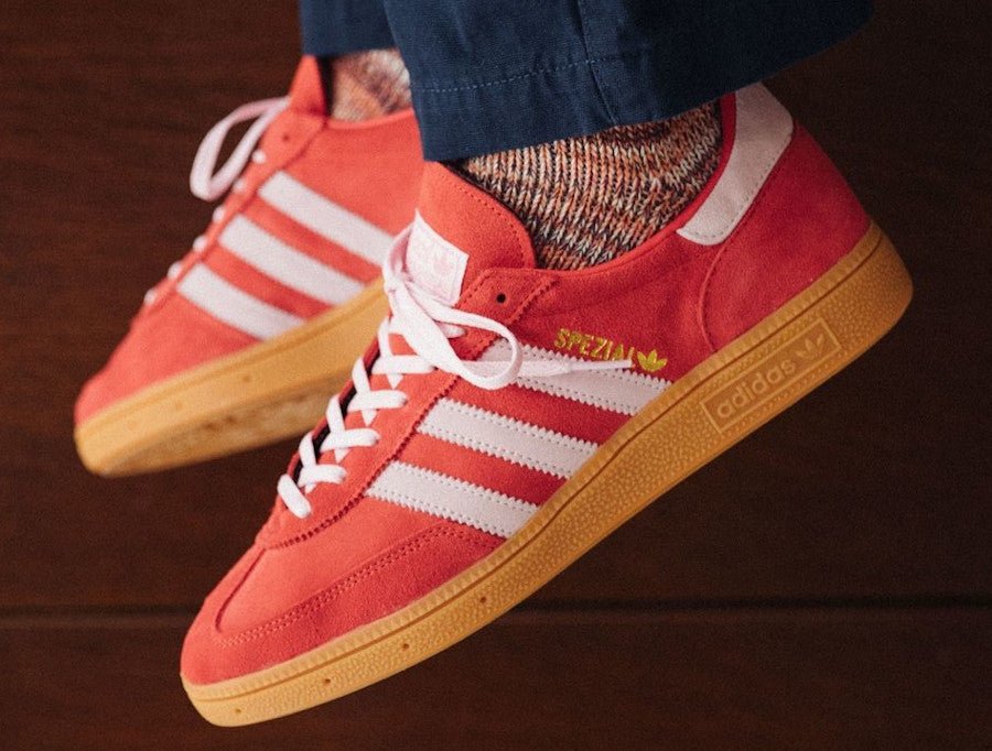 adidas Handball Spezial Bright Red Clear Pink (W) - IE5894 - Men's and Women's Sneakers > Sneakers > Adidas Handball Spezial > Low - Top Sneakers