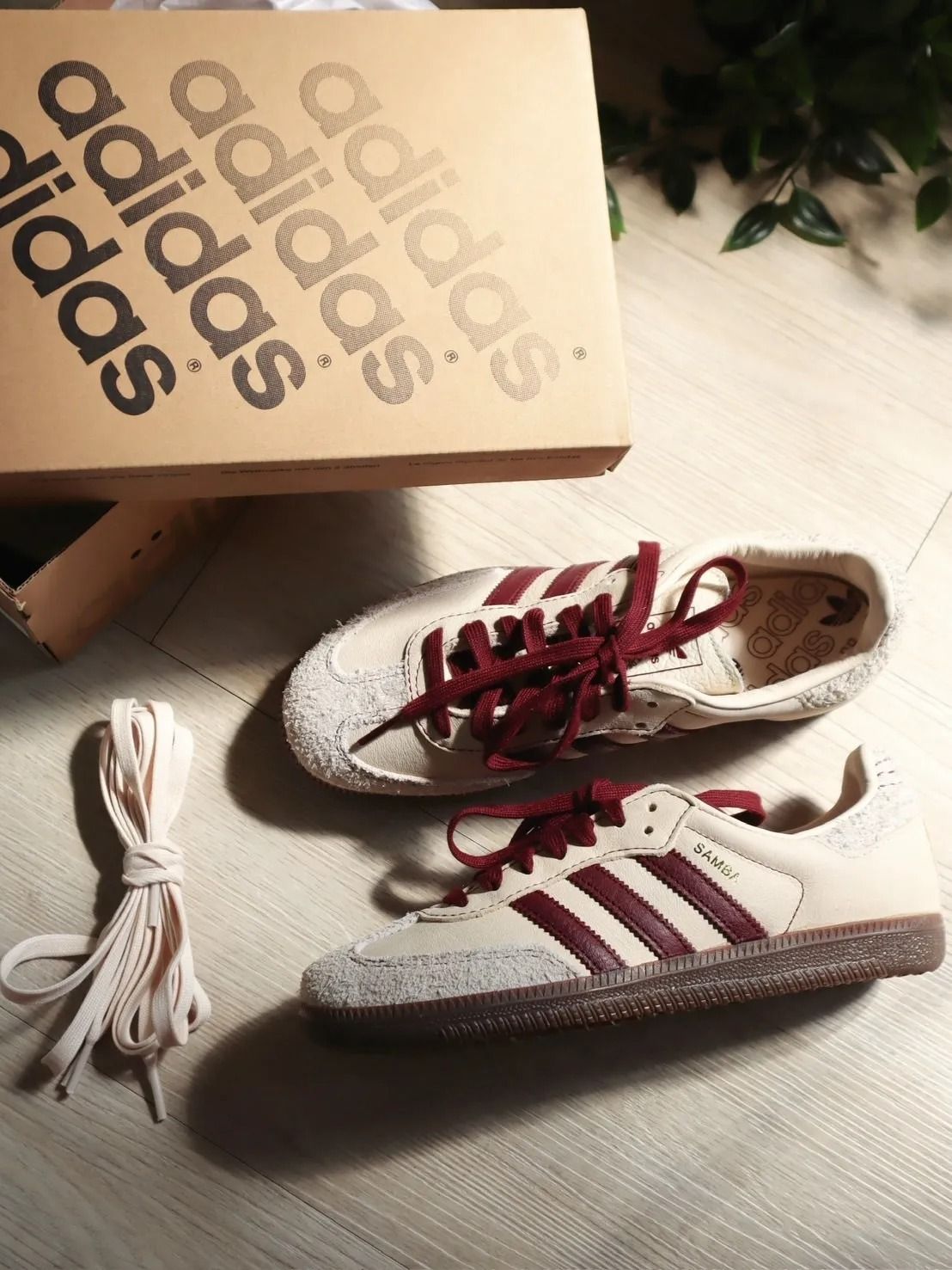 Adidas Samba OG Wonder White Maroon - IG1987 - Men's and Women's Sneakers > Sneakers > Adidas Samba > Low - Top Sneakers