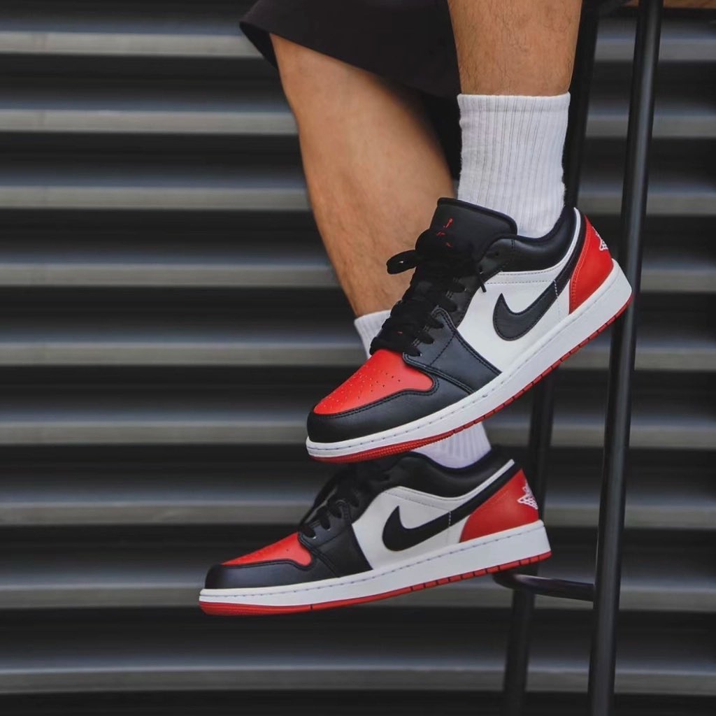 Jordan Low Bred Toe On Feet Low Jordan 1s Bred Toes Air Jordan