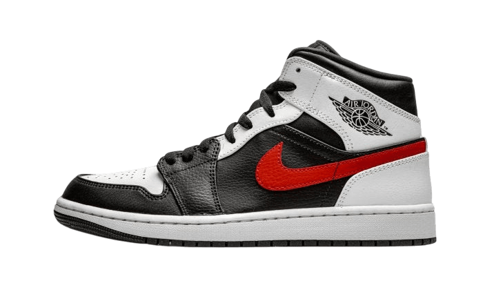 Air Jordan 1 Mid Black Chile Red White - 554724 - 075 - Men's and Women's Sneakers > Sneakers > Jordan 1 > Mid - Top Sneakers