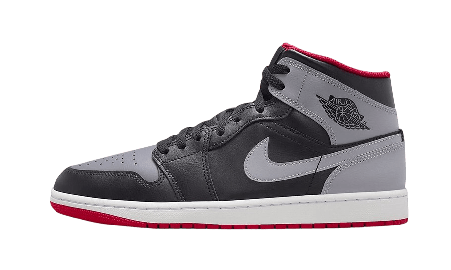 Air Jordan 1 Mid Black Grey Red - DQ8426 - 006 - Men's and Women's Sneakers > Sneakers > Jordan 1 > Mid - Top Sneakers