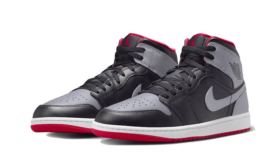 Air Jordan 1 Mid Black Grey Red - DQ8426 - 006 - sneakers
