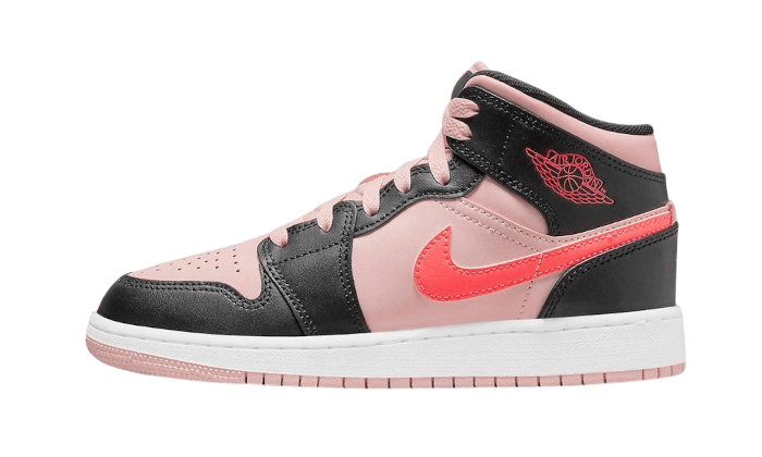 Air Jordan 1 Mid Black Pink Crimson - 554725 - 604 - Men's and Women's Sneakers > Sneakers > Jordan 1 > Mid - Top Sneakers