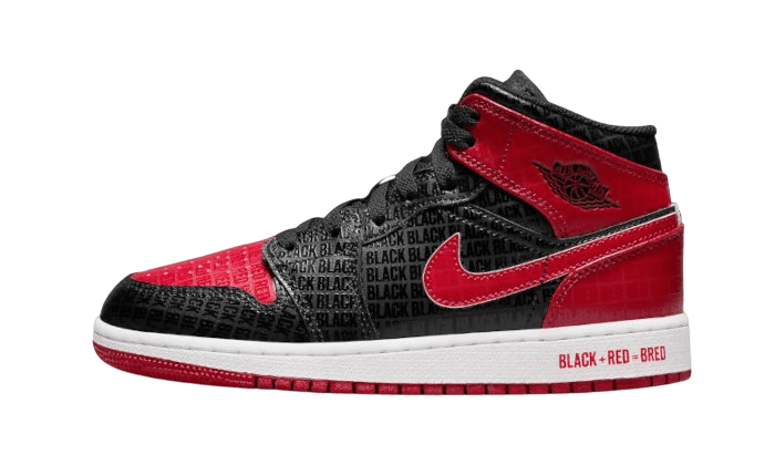 Air Jordan 1 Mid Bred Text - DM9650 - 001 - Men's and Women's Sneakers > Sneakers > Jordan 1 > Mid - Top Sneakers