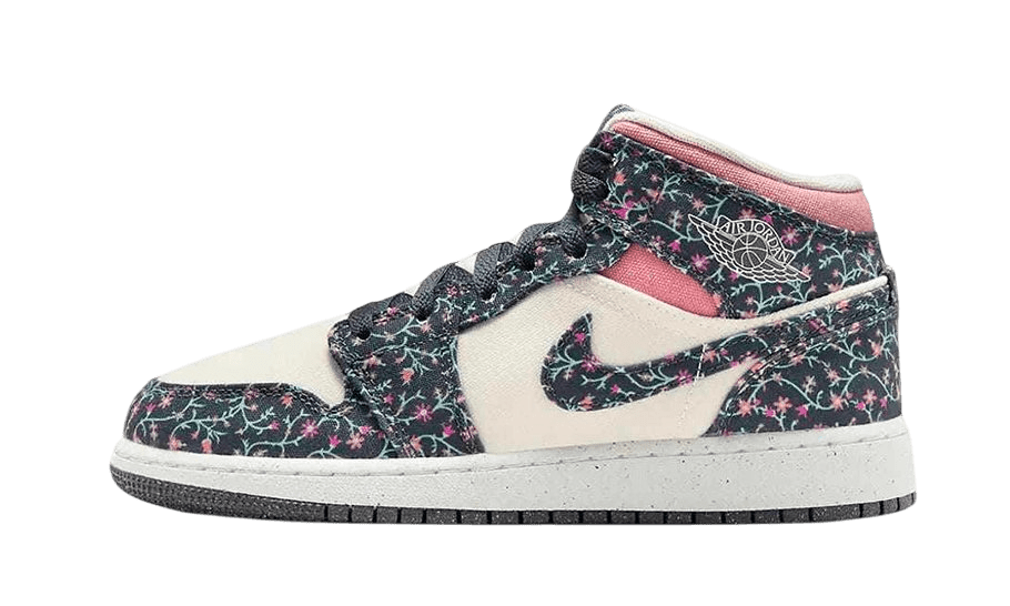Air Jordan 1 Mid Floral Canvas - FJ3451 - 001 - Men's and Women's Sneakers > Sneakers > Jordan 1 > Mid - Top Sneakers