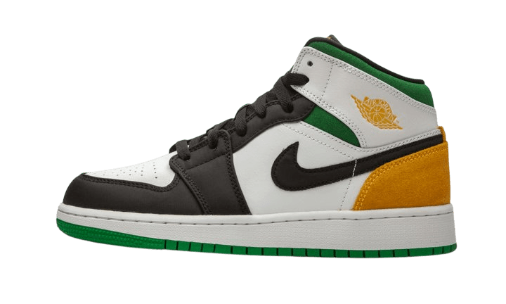 Air Jordan 1 Mid SE White Laser Orange Lucky Green - 852542 - 101 - Men's and Women's Sneakers > Sneakers > Jordan 1 > Mid - Top Sneakers