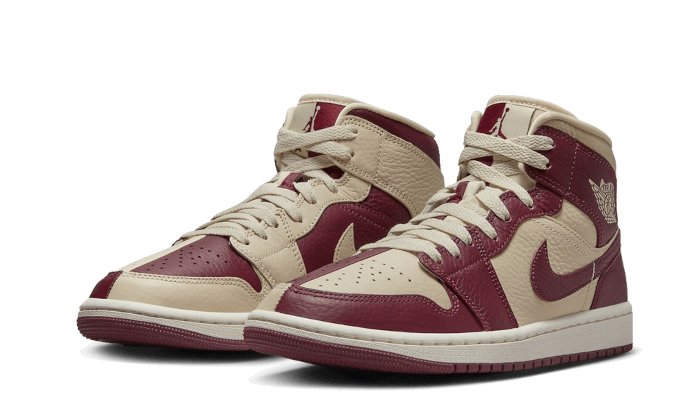 Air Jordan 1 Mid Split Beach Cherrywood Red - DR0501 - 200 - sneakers