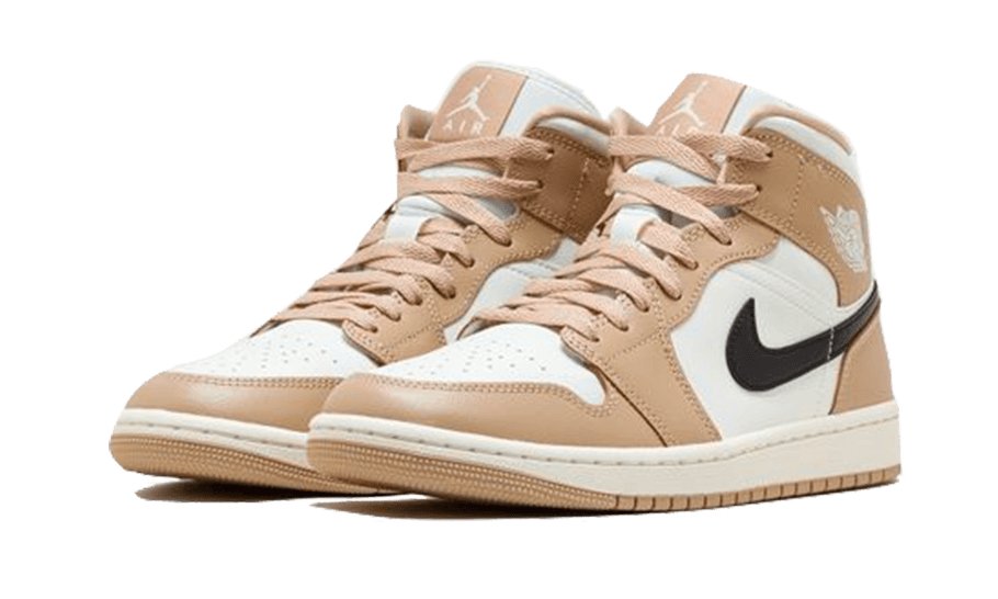 Air Jordan 1 Mid Tan Black - BQ6472 - 103 - sneakers