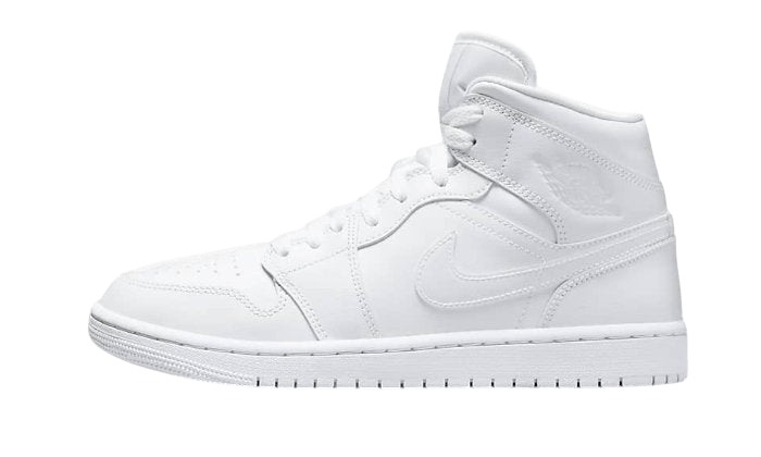 Air Jordan 1 Mid Triple White Patent Swoosh - DV0991 - 111 - Men's and Women's Sneakers > Sneakers > Jordan 1 > Mid - Top Sneakers