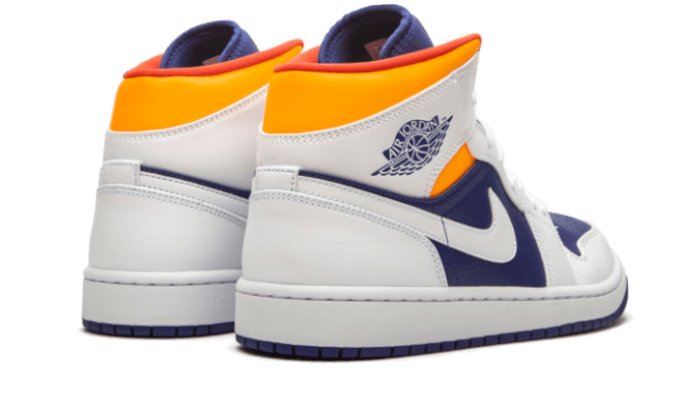 Air Jordan 1 Mid White Laser Orange Deep Royal Blue - 554725 - 131 - sneakers