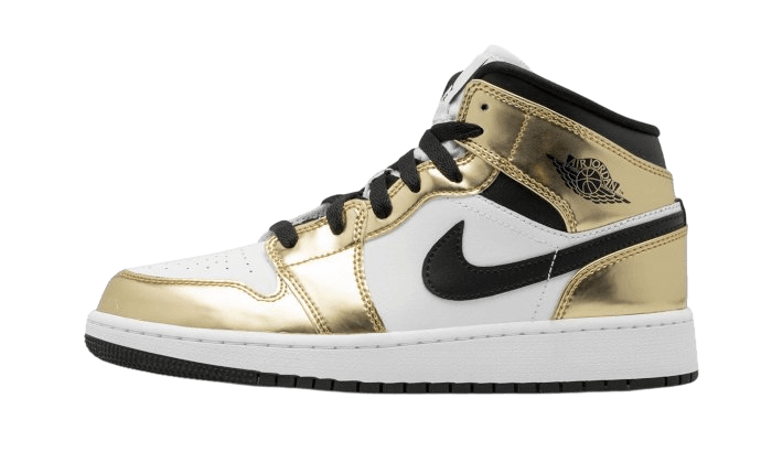Air Jordan 1 Mid White Metallic Gold - DC1419 - 700 - Men's and Women's Sneakers > Sneakers > Jordan 1 > Mid - Top Sneakers