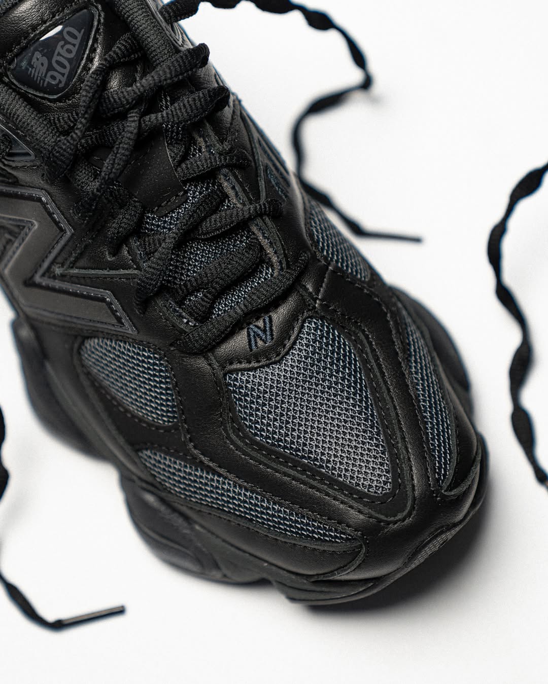 New Balance 9060 Triple Black Leather - U9060NRI - Men's and Women's Sneakers > Sneakers > New Balance 9060 > Low - Top Sneakers