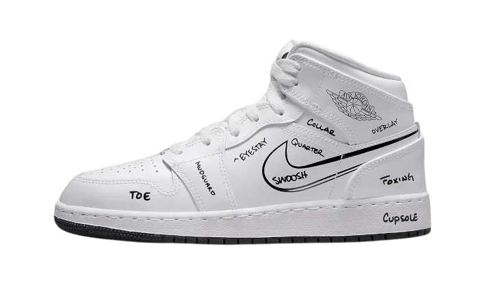 Nike Air Jordan 1 Mid Schematic - DQ1864 - 100 - sneakers